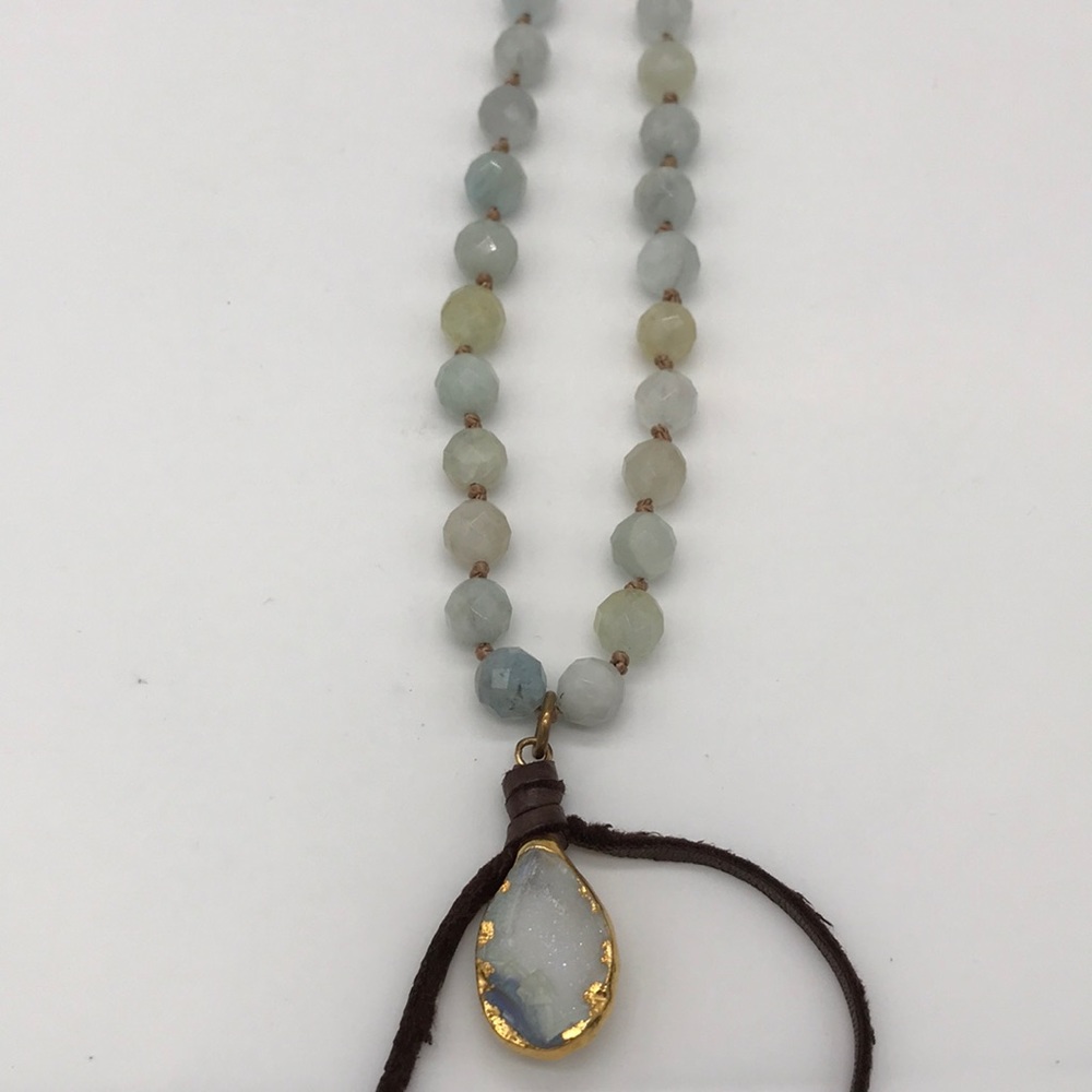 Vintage Handmade Druzy Good Luck Boho Necklace